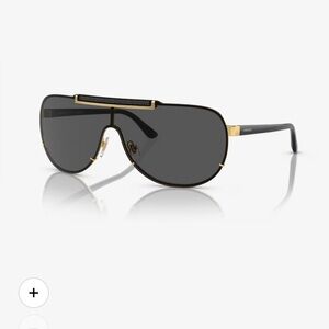 Versace Black and Gold Shield Sunglasses